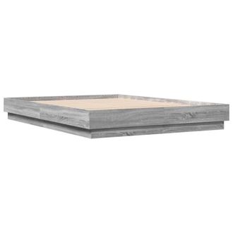 Berkfield Home Durable Bed Frame with LED without Mattress Grey Sonoma 150x200 c | Size: King