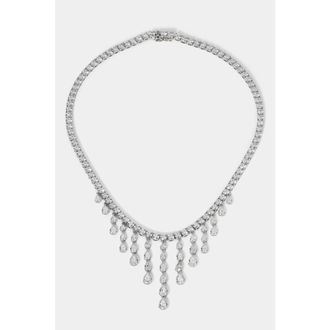Nadri Willow CZ Drama Drops Collar Necklace in Rhodium at Nordstrom