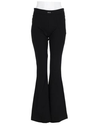 Versace Jeans Couture Flared Black Pants with Fitted Waist and Fluid Drape