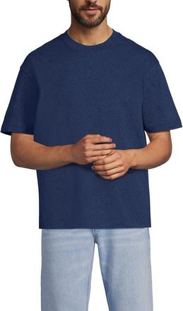 Lands End Short Sleeve Super-T Crew Relaxed Fit Tee in Nautical Blue Heather at Nordstrom, Size Xx-Large