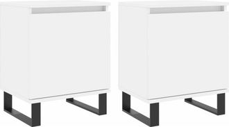 vidaXL Vidaxl - Mesitas de noche 2 uds madera de ingeniería blanco 40x30x50 cm