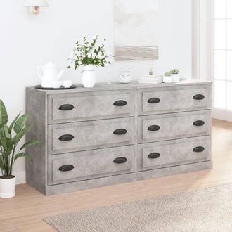 vidaXL Vidaxl - Aparadores 2 Uds Madera Contrachapada Gris Hormig&oacute;n