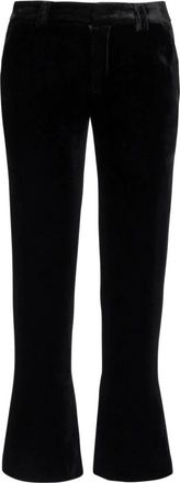 Balmain Fluwelen broek - Dames - Vrijetijds broeken - Zwart - S - Nylon - Broeken