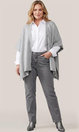 Mart Visser Ayla Lurex Poncho Grijs / Zilver Maxi