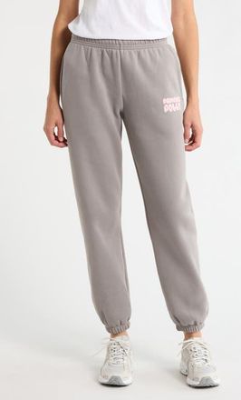 Princess Polly Puffy Logo Sweatpants in Charcoal at Nordstrom, Size 10
