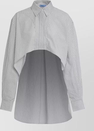 MUGLER striped cotton shirt cropped back detail