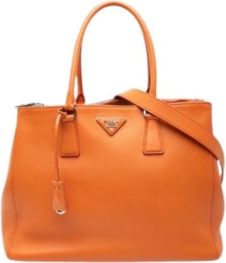 Prada Pre-owned Handbags, female, Orange, Size: ONE SIZE Pre-owned The Galleria Satchel