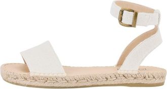 Espadrij Nimes Linen Sandalen f&uuml;r Damen | beige/wei&szlig;