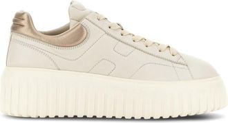 Hogan Beige H-Stripes Leather Sneakers