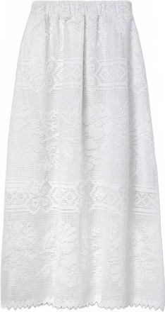 Beaumont Organic Womens Lyla-Fay Cotton Lace Skirt In White
