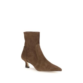 Stuart Weitzman Womens Brown Calf Leather Bos Taurus Ankle Boots
