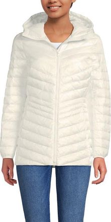 Lands End Ultralight Packable Down Jacket in Ivory Shine at Nordstrom, Size X-Large