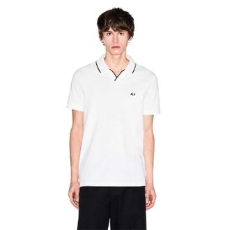 A|X Armani Exchange Heren Logo Poloshirt (Gebroken wit)