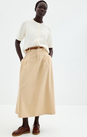Contemporaine Womens Pleated belted maxi skirt