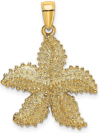 Diamond2Deal 14k Yellow Gold Textured Starfish Charm Pendant