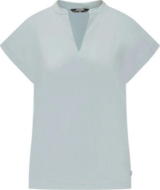 K-Way V-neck T-shirt - women - Fabric - S - Blue