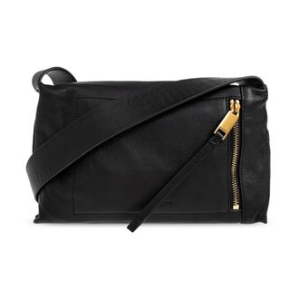 AllSaints Cross Body Bags, female, Black, Size: ONE SIZE Alba Leather Shoulder Bag