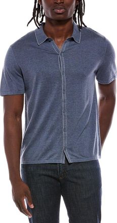 Autumn Cashmere Button Down Contrast Linking Cashmere-Blend Shirt