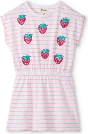 Hatley Kids Strawberry Sequin Cinch Waist Dress in White at Nordstrom, Size 3T