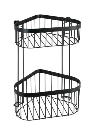 WENKO Classic Plus Estanter&iacute;a Angular Negra Moderna