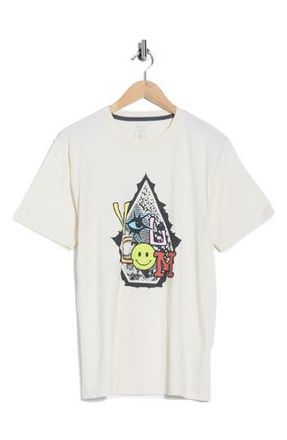 Volcom Psychosis Short Sleeve Graphic T-Shirt in Off White Heather at Nordstrom Rack, Size Medium