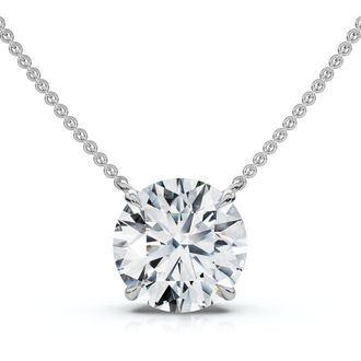 Pompeii3 1 1/2Ct Round Cut Solitaire Diamond Pendant 14k Gold Womens 18 Chain Lab Grown