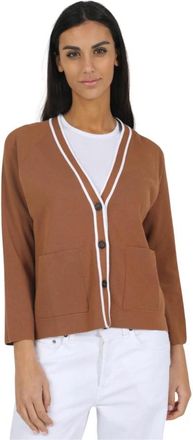 Gran Sasso Stijlvolle Cardigan Sweater voor Vrouwen - Dames - Vesten - Bruin - XS - Truien & Vesten