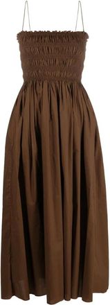 Matteau Midi Dresses, female, Brown, Size: XL Cotton Midi Dress