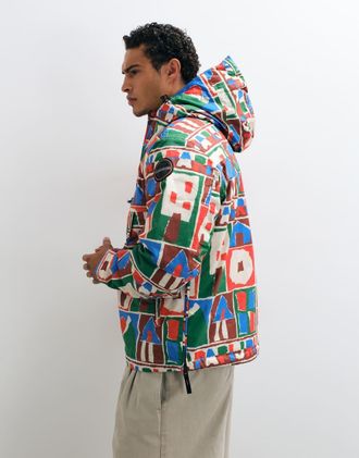 Napapijri anorak con stampa logo box multicolore