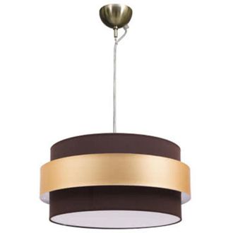 Fabrilamp Colgante Bremen Cuero/marr&oacute;n-oro 3xe27 - Estilo Elegante Y Regx40d - Iluminaci&oacute;n Sofisticada Y Vers&aacute;til