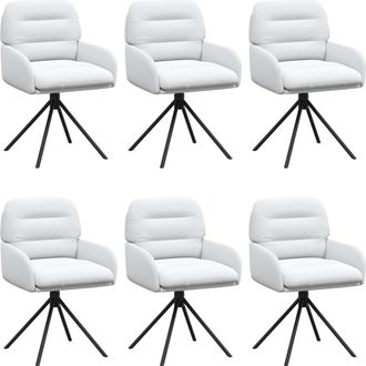 vidaXL Sillas De Comedor Giratorias 6 Uds. Cuero Sint&eacute;tico Blanco Vidaxl