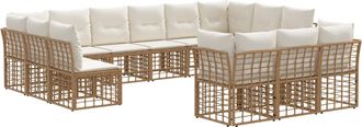 vidaXL Conjunto De Sof&aacute;s De Exterior 13 Plaza Natural Y Crema Vidaxl