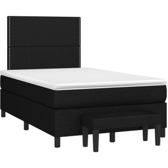 vidaXL Vidaxl - Cama Box Spring Con Colch&oacute;n Tela Negro 120x190 Cm