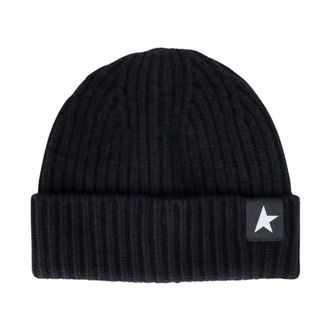 Golden Goose Accessories, male, Black, ONE SIZE, Ribbed Knit Beanie