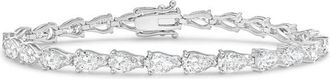 Diana M. Jewels 14kt White Gold 10cts Lab Grown Pear Diamond East-West Tennis Bracelet