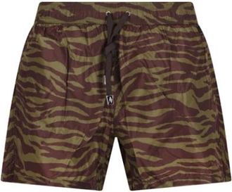 The Attico Korte Broeken, Dames, Veelkleurig, 2Xs, Nylon, Korte Nylon Broek met Zebra Print