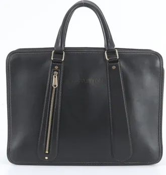 Louis Vuitton Noir Leather Briefcase (Pre-Owned)