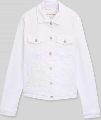 Tom Tailor Regular Fit Jeansjacke aus Baumwoll-Mix in Weiss, Gr&ouml;&szlig;e XXXL