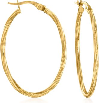 Ross-Simons Italian 18kt Yellow Gold Oval-Shaped Twisted Hoop Earrings
