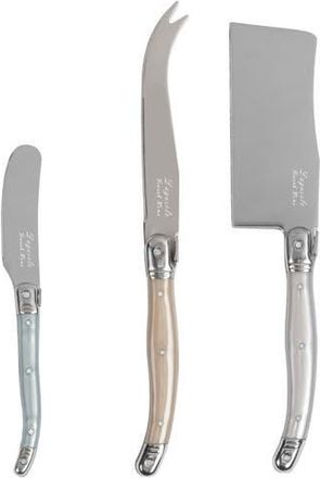 French Home 3-Piece Faux Mother-of-Pearl Assorted Cheese Knives in Silver Multi at Nordstrom Rack