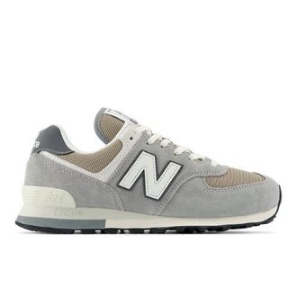 New Balance Unisex 574 en Gris/Marr&oacute;n, Gamuza/Malla, Talla 37.5