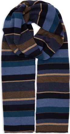 Gallo Unisex eenvoudige blauwe sjaal met veelkleurige strepen - unisex - Wintersjaals - Veelkleurig - ONE Size - Accessoires