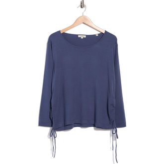 Max Studio Cinching Side Tie Pullover Sweater in Medium Blue at Nordstrom Rack, Size 2X