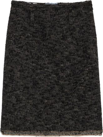 Prada Gonna con logo a triangolo - Nero