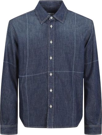 Givenchy Denim Shirt met Vouweffect - Heren - Spijkeroverhemden - Blauw - XL - Denim - Overhemden