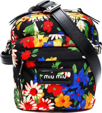Miu Miu Borsa a spalla a fiori 2010-2020 - Nero