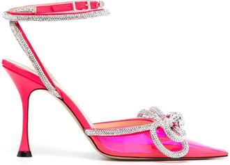 Mach & Mach crystal-embellished patent leather pumps - women - Leather/Leather/PVC/Leather - 37.5 - Pink