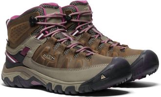 Keen Womens Targhee Iii Mid Waterproof Hiking Boot In Weiss/boysenberry