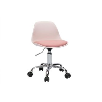 Miliboo Poltrona da ufficio per bambini con ruote design rosa STEEVY