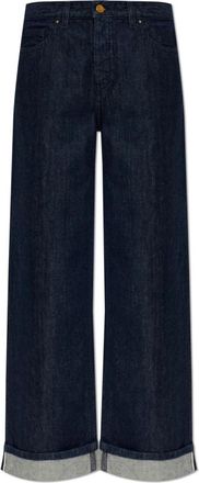 Moncler Wide-leg Jeans - Dames - Loose Fit Jeans - Blauw - S - Katoen - Jeans